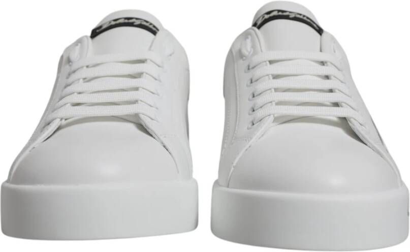 Dolce & Gabbana Leren sneakers met rubberen zolen White Heren