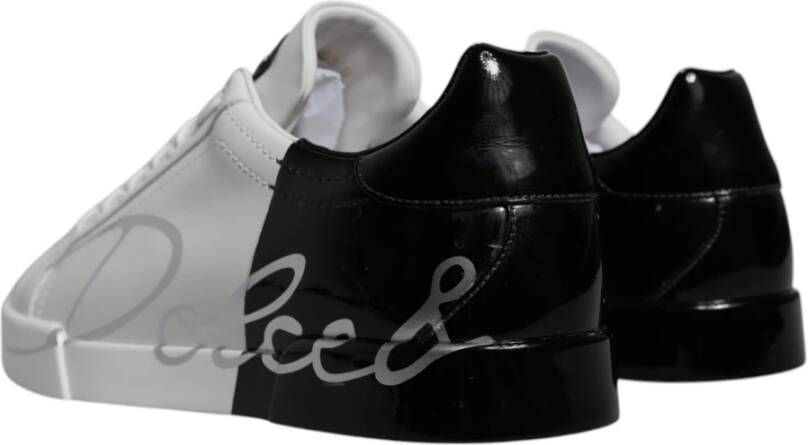 Dolce & Gabbana Leren sneakers met rubberen zolen White Heren