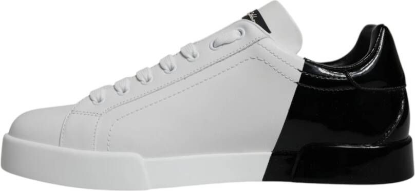Dolce & Gabbana Leren sneakers met rubberen zolen White Heren