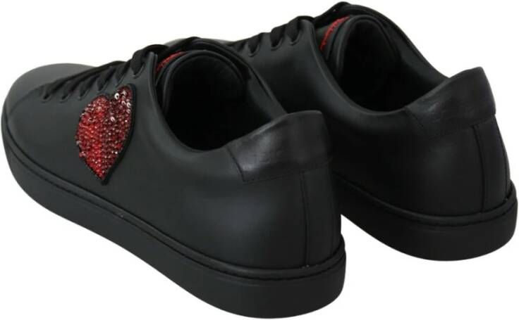 Dolce & Gabbana Liefde Paillet Hart Sneakers Black Dames