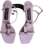 Dolce & Gabbana Lila Leren Logo Hakken Sandalen Purple Dames - Thumbnail 3