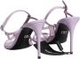 Dolce & Gabbana Lila Leren Logo Hakken Sandalen Purple Dames - Thumbnail 5