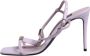 Dolce & Gabbana Lila Leren Logo Hakken Sandalen Purple Dames - Thumbnail 6
