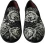 Dolce & Gabbana Zwarte Bloemen Loafers Fluweel Leer Multicolor Heren - Thumbnail 11