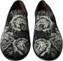 Dolce & Gabbana Zwarte Bloemen Loafers Fluweel Leer Multicolor Heren - Thumbnail 16