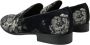 Dolce & Gabbana Zwarte Bloemen Loafers Fluweel Leer Multicolor Heren - Thumbnail 18