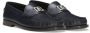 Dolce & Gabbana Marineblauwe Leren Logo Plaque Instappers Blue Heren - Thumbnail 2
