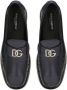 Dolce & Gabbana Marineblauwe Leren Logo Plaque Instappers Blue Heren - Thumbnail 4