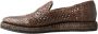 Dolce & Gabbana Bruine Geweven Leren Loafers Brown Heren - Thumbnail 4