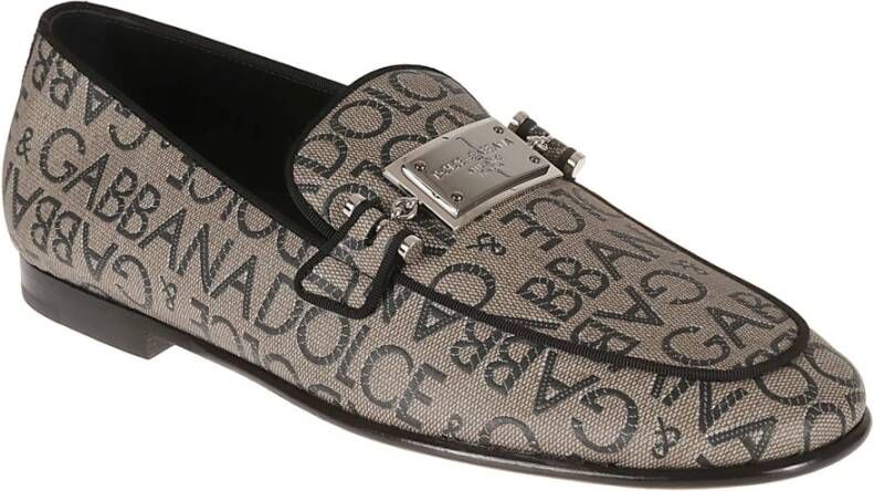 Dolce & Gabbana Loafers met handtekening monogram Brown Heren
