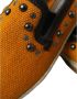 Dolce & Gabbana Oranje Studded Linnen Leren Loafers Orange Heren - Thumbnail 19