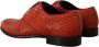 Dolce & Gabbana Oranje Exotisch Leren Laceup Derby Schoenen Orange Heren - Thumbnail 3