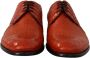 Dolce & Gabbana Oranje Exotisch Leren Laceup Derby Schoenen Orange Heren - Thumbnail 6