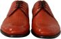 Dolce & Gabbana Exotische Leren Jurk Derby Schoenen Orange Heren - Thumbnail 6