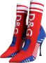 Dolce & Gabbana Logo Detail Enkellaarzen Rood Blauw Multicolor Dames - Thumbnail 3