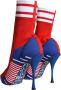 Dolce & Gabbana Logo Detail Enkellaarzen Rood Blauw Multicolor Dames - Thumbnail 4