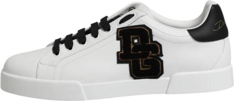 Dolce & Gabbana Logo Details Leren Sneakers Wit