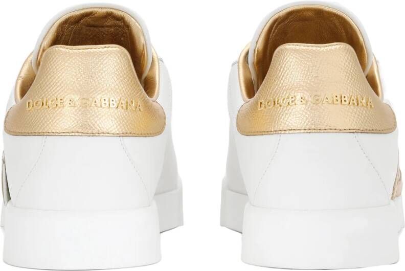Dolce & Gabbana Logo DG Goud Sneakers Made in Italy White Dames