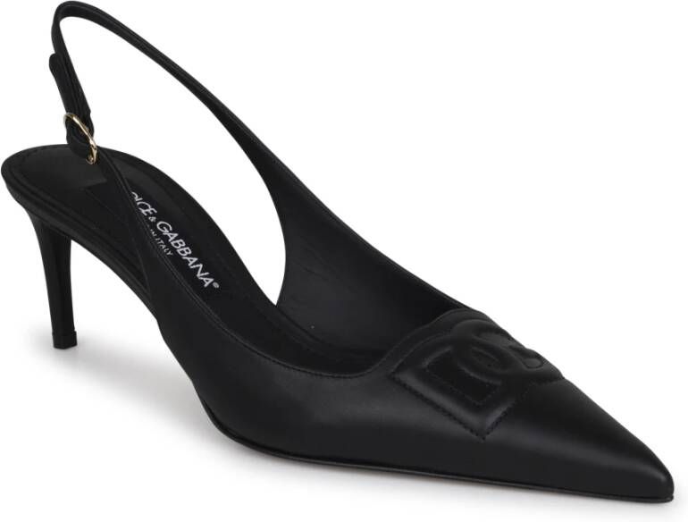 Dolce & Gabbana Logo-Geëmbosseerde Slingback Pumps Black Dames