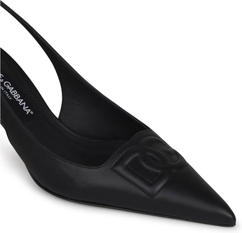 Dolce & Gabbana Logo-Geëmbosseerde Slingback Pumps Black Dames