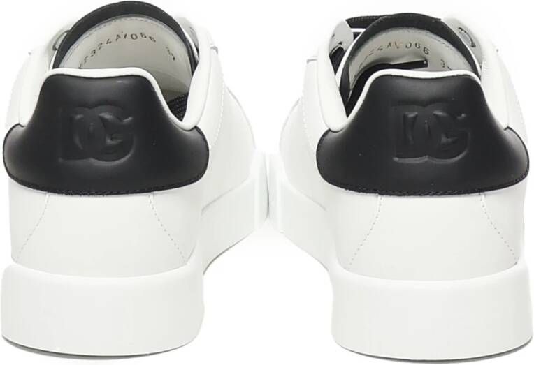 Dolce & Gabbana Logo Hiel Sneakers Wit Zwart Gemaakt in Italië