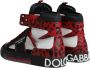 Dolce & Gabbana Logo High Top Leren Sneakers Multicolor Heren - Thumbnail 5