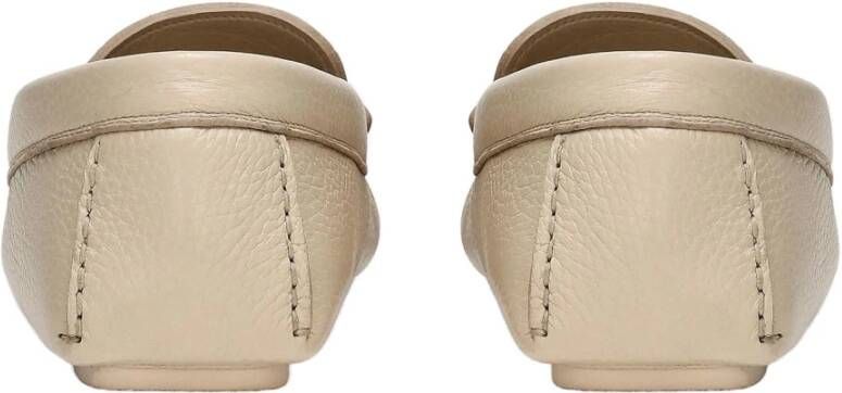 Dolce & Gabbana Logo Leren Loafers Beige Heren
