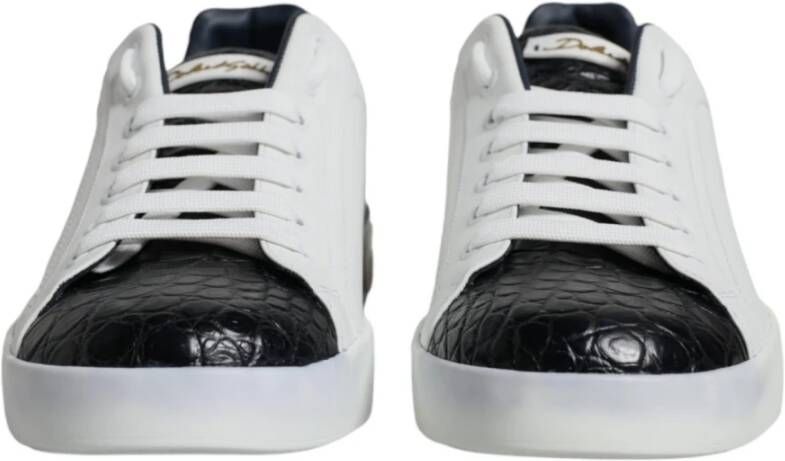 Dolce & Gabbana Logo Portofino Sneaker Schoenen Zwart Wit White Heren