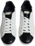 Dolce & Gabbana Logo Portofino Sneaker Schoenen Zwart Wit White Heren - Thumbnail 4