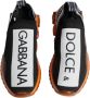 Dolce & Gabbana Logo Print Slip-On Sneakers Zwart Oranje Multicolor Heren - Thumbnail 3