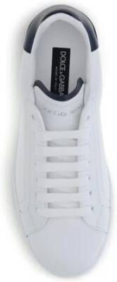 Dolce & Gabbana Logo Streep Leren Sneakers met Hiel Detail