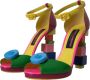 Dolce & Gabbana Logo Versierde Leren Hakken Sandalen Multicolor Dames - Thumbnail 3