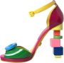 Dolce & Gabbana Logo Versierde Leren Hakken Sandalen Multicolor Dames - Thumbnail 5
