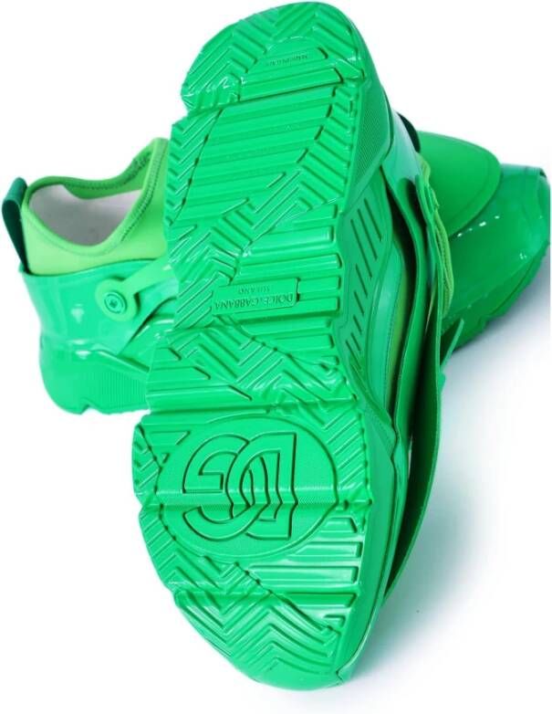 Dolce & Gabbana Low Top Lycra Paint Sneakers Green Heren