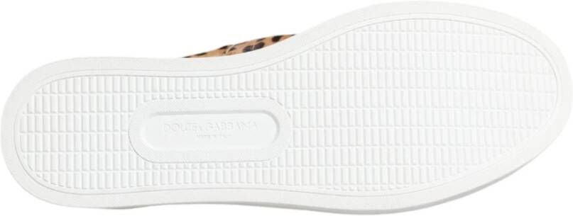 Dolce & Gabbana Luipaard Loafer Sneakers Bruin Kalfsleer Bont
