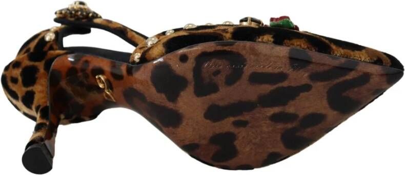 Dolce & Gabbana Luipaardprint Bloem Sandalen Multicolor Dames