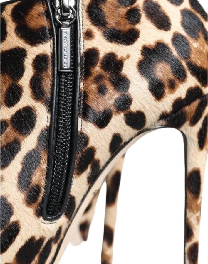 Dolce & Gabbana Luipaardprint Kalfshaar Hak Booties