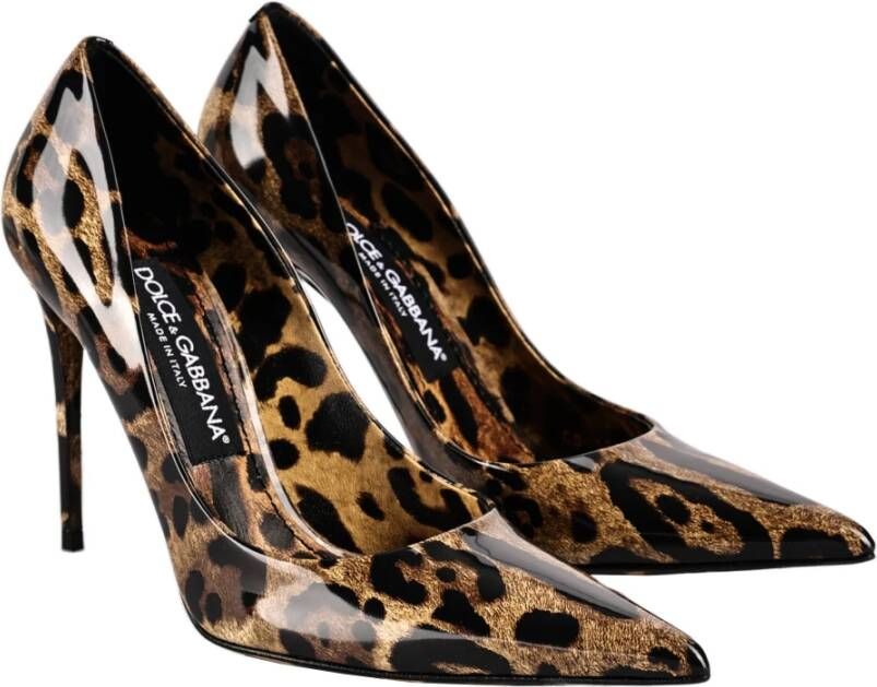 Dolce & Gabbana Luipaardprint Leren Decolletes Brown Dames