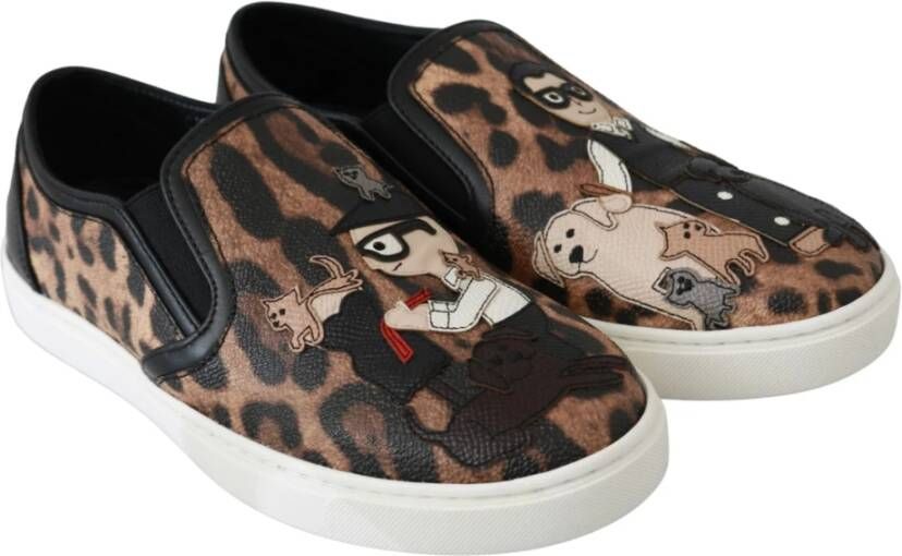 Dolce & Gabbana Luipaardprint Loafers voor Elegant Comfort Multicolor Dames
