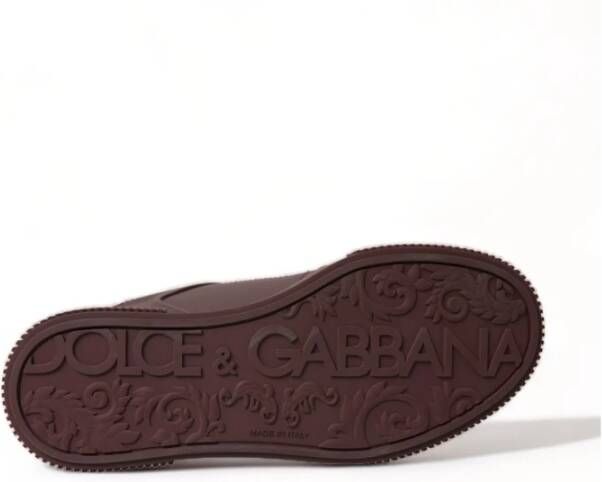 Dolce & Gabbana Luxe Bordeaux Leren Sneakers Brown Heren