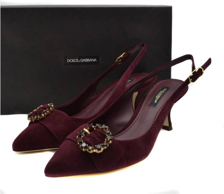 Dolce & Gabbana Luxe Bourgondische Chamois Pumps Brown Dames