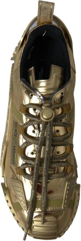 Dolce & Gabbana Luxe Gouden Lace-Up NS1 Sneakers Green Dames