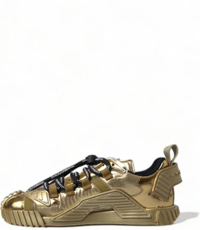 Dolce & Gabbana Luxe Goudkleurige Sneakers Yellow Dames