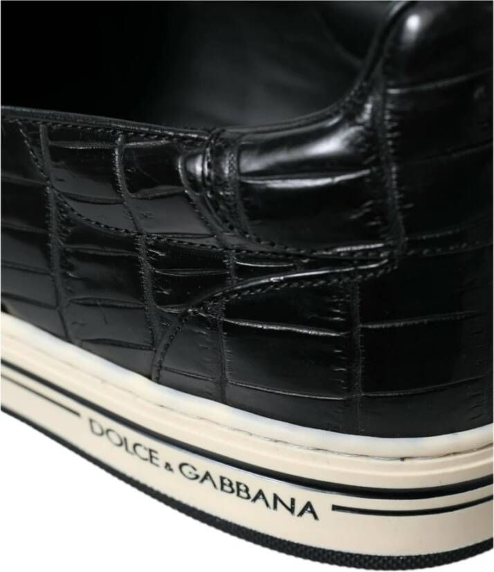 Dolce & Gabbana Luxe Krokodillenleer Lage Sneakers Black Heren