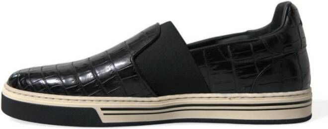 Dolce & Gabbana Luxe Krokodillenleer Lage Sneakers Black Heren