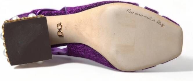 Dolce & Gabbana Luxe Paarse Enkelband Hakken Purple Dames
