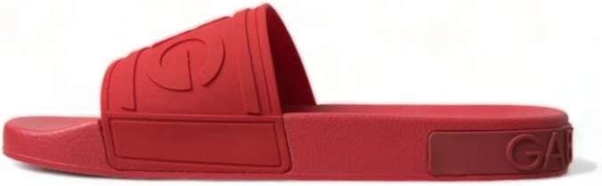 Dolce & Gabbana Luxe Rode Slide Sandalen Red Heren