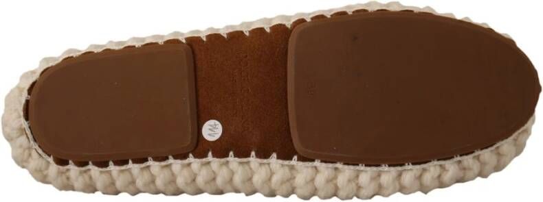Dolce & Gabbana Luxe Wol Gebreide Ballerina Flats Beige Dames