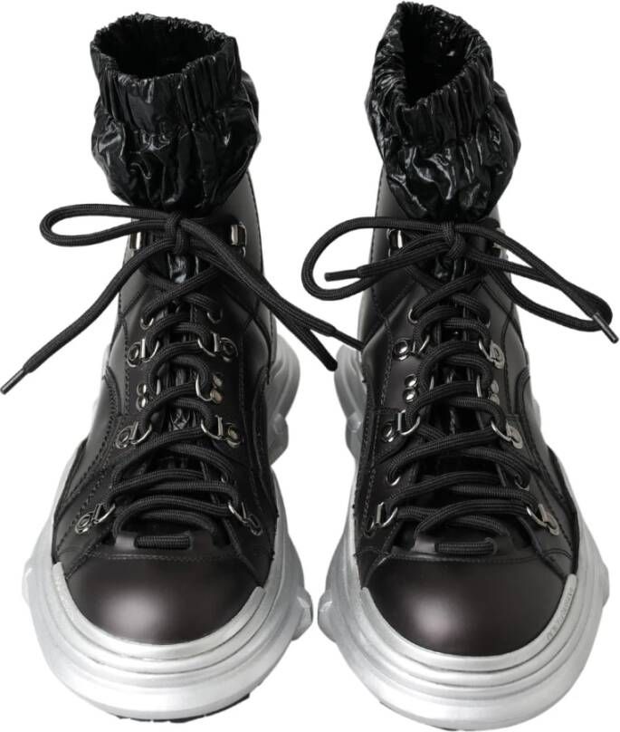 Dolce & Gabbana Luxe Zwarte High Top Sneaker Bootie Black Dames
