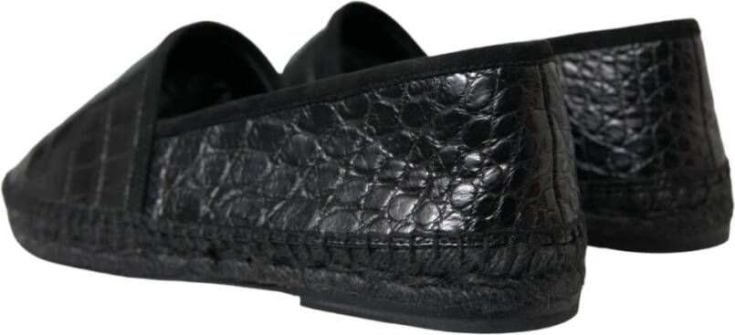 Dolce & Gabbana Luxe Zwarte Leren Espadrilles Black Heren